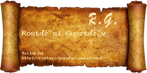 Rostási Gusztáv névjegykártya