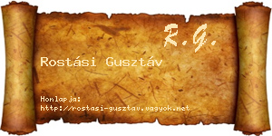 Rostási Gusztáv névjegykártya